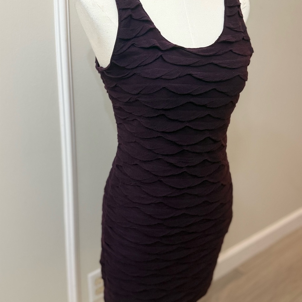 Forever 21 Textured Dark Plum Purple Mini Dress - Picture 2 of 4